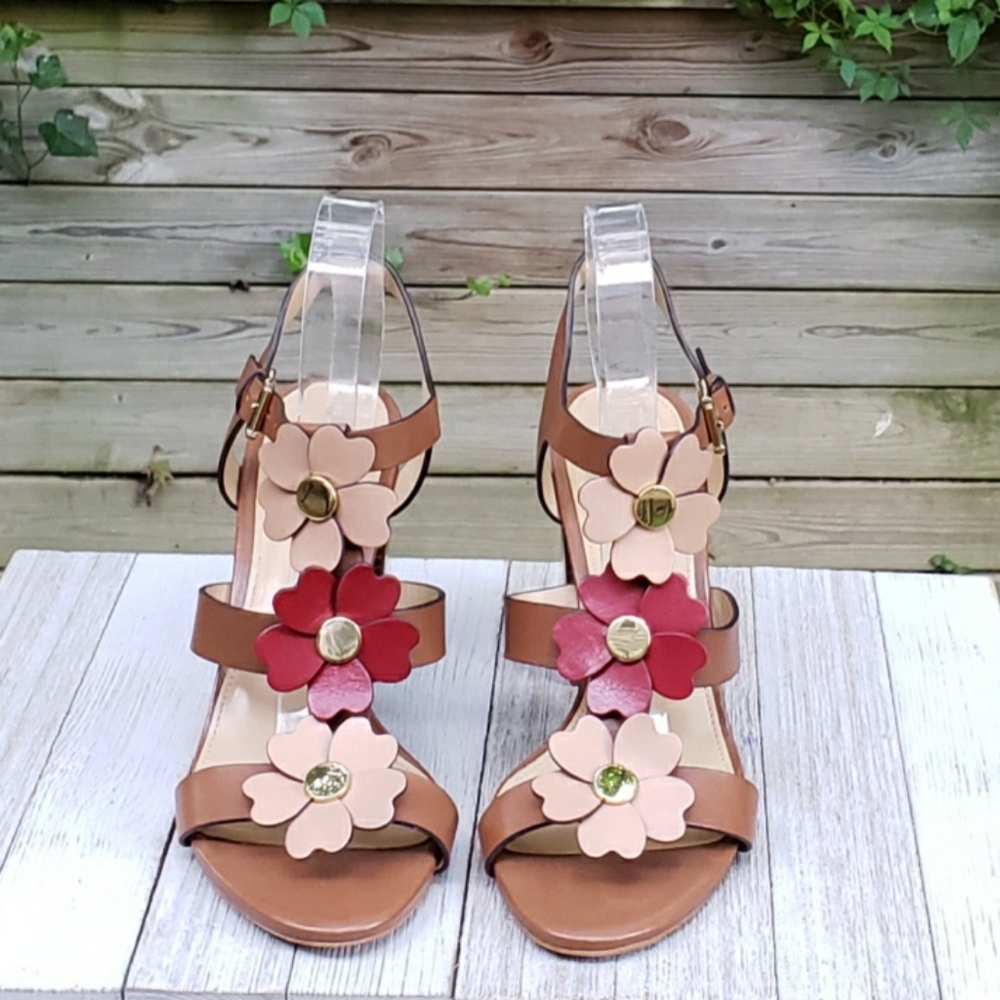 Michael Kors Floral Kit Strap Block Heel Open Toe - Picture 3 of 8